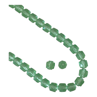 50pcs Faceted Cathedral Beads Czech Glass Light Green 6mm Jewelry Rosary DIY