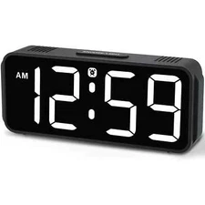 Digital Alarm Clock for Bedrooms - Plug in Electric Clock Big Numbers for Desk