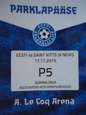 TICKET Parking Press Pass LS 17.11.2015 Estland Estonia - St. Kitts und Nevis