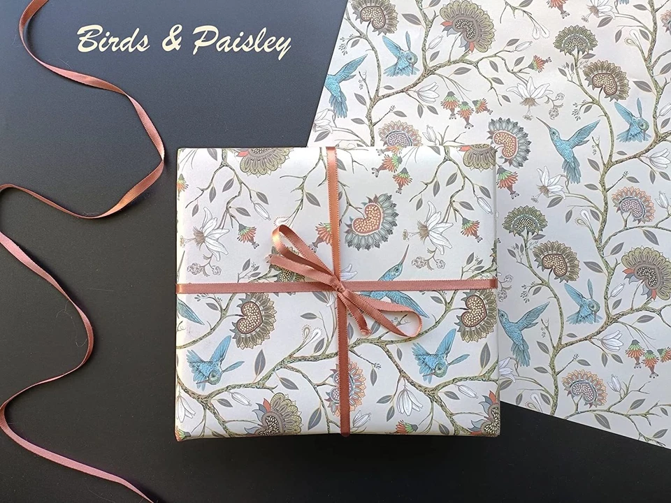 Gift Wrapping Paper Birthday Wrap Cover Papers Roll Sheet Pack of 6, 29" x 19" - Image 2 of 4