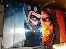 Mortal Kombat 5ft Sub Zero Scorpion Poster Scroll Flag X II Midway Fatality