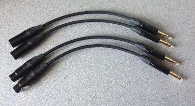 1/4" TRS / Balanced Jack to XLR Adaptor Cables - Lot of 2x Male / 2x Female