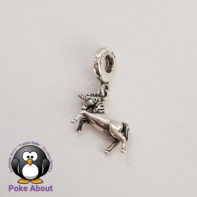 GENUINE PANDORA Charm Silver Gold UNICORN Two tone