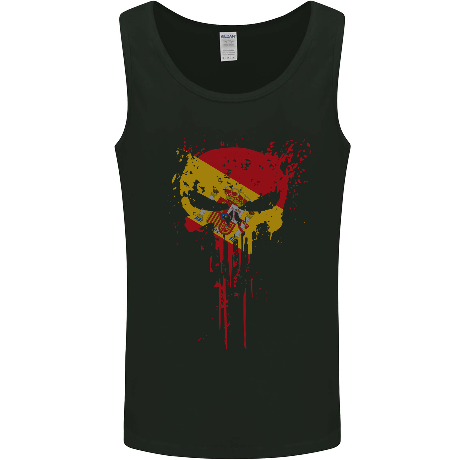 Spain Skull Gym Training Bodybuilding Mens Vest Tank Top
