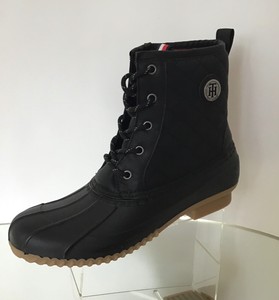 tommy hilfiger black duck boots