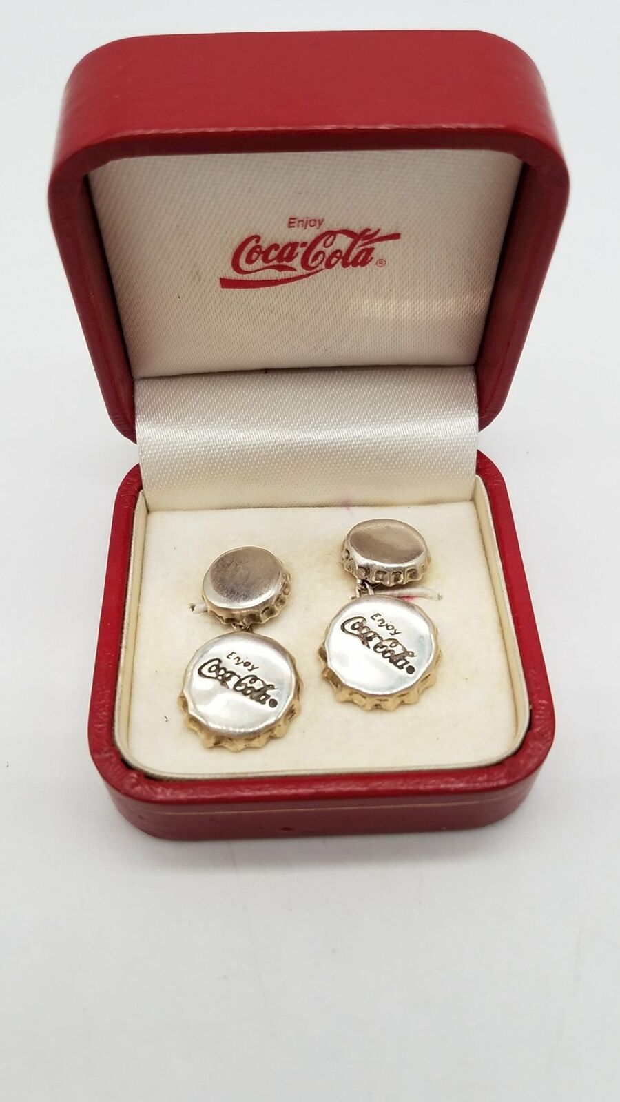 Set of Brand new 925 Sterling Silver 'Enjoy Cufflinks Coca-Cola' Box New product type w LB8