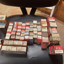 64 NOS 12 Series Vacuum Tubes Mainly RCA - Audio Amplifier & Rectifier Tubes