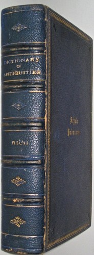 LEATHER PRIZE BINDING; DICTIONARY OF ROMAN & GREEK ANTIQUITIES! Rome History - Picture 3 of 9