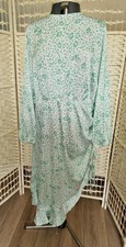 Dress, Size 28, Simply Be, Green, Satin, Midi, Ruche Side, Animal Print, NWT £35