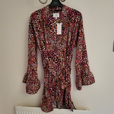 Ted Baker M Pink Hearts Print Satin Silky Frill Dressing Gown Robe Gift for Her 