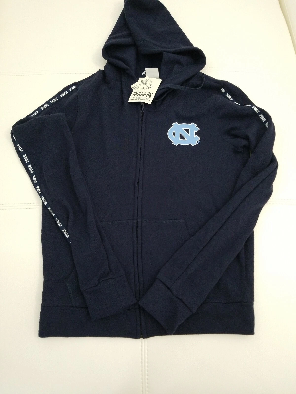 UNDERCOVER FELPA CON CAPPUCCIO VICTORIAS SECRET ROSA COLLEZIONE COLLEGIALE GRAFICA BLU PICCOLA E MEDIA