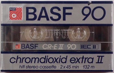 BASF 90: Chromdoioxid Chrome Tape Extra II SEALED Cassette Tape One NOS