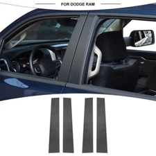 4x Carbon Fiber Window Pillar Posts Trim Decal Sticker For Dodge Ram 1500 2018+