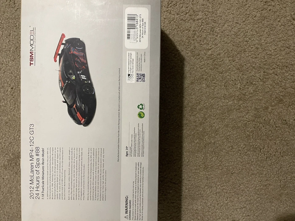 TSM True Scale Miniatures 2012 McLaren MP-4 12C GT3 24 Hours Of Spa 1/18 Diecast - Image 3 of 4