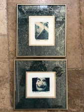 Harman Framed Art Nor-Evil Twin Pot Holders Metal  Marble Matting 1997 Photos