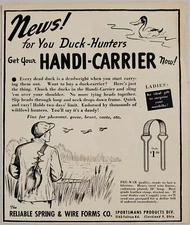 1946 Print Ad Duck Hunter's Handi-Carrier Reliable Spring & Wire Cleveland,Ohio