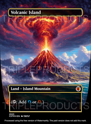 Volcanic Island - Custom Art Playtest card High Quality Altered Art Custom Cards