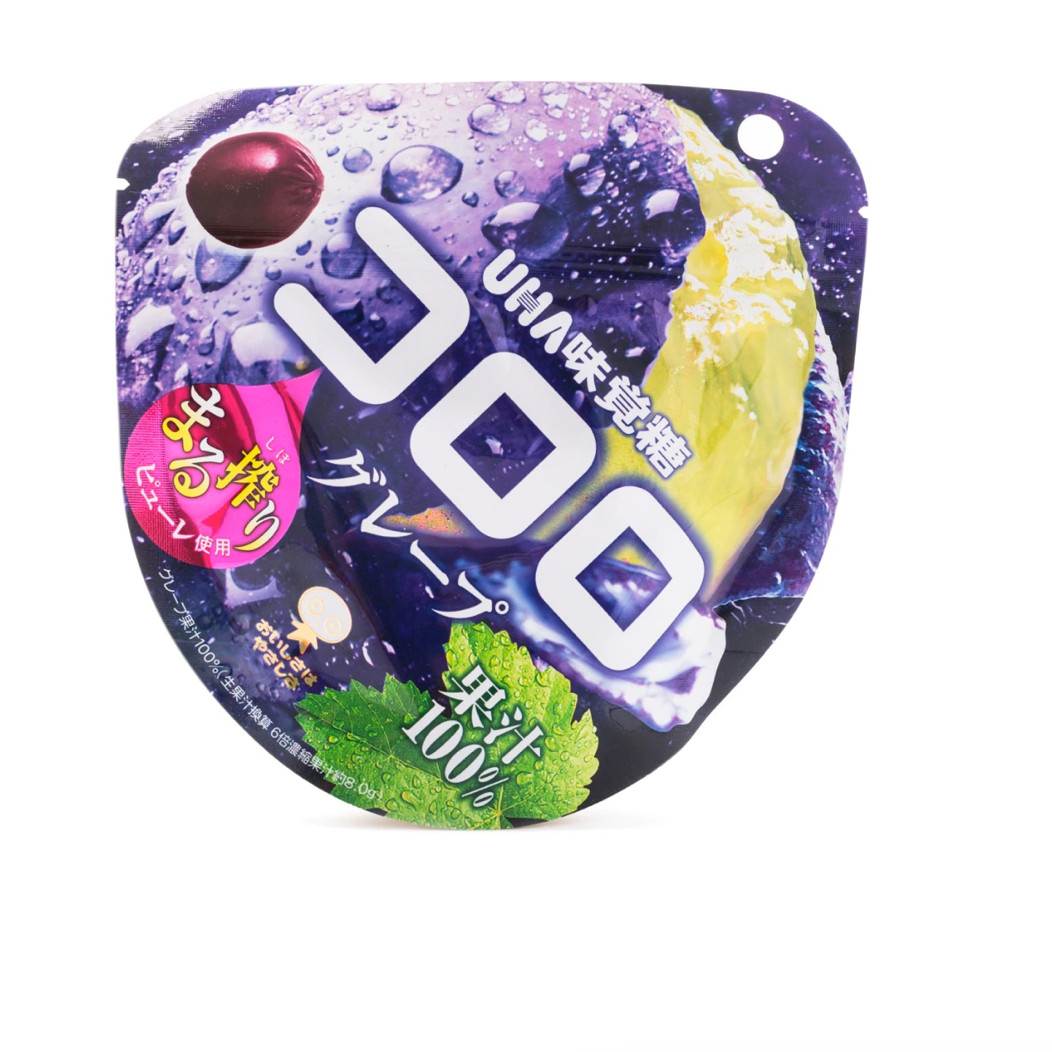 Caramelo gomoso UHA Kororo, uva 48 g (pack de 5)