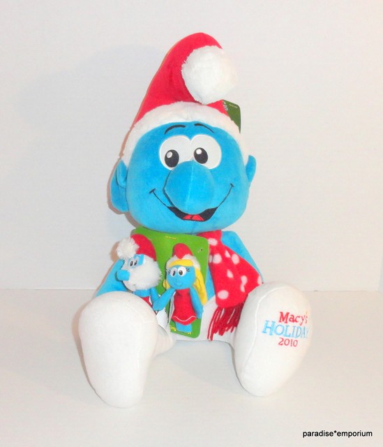 New Macys Christmas Smurf Plush Doll Smurfs w/ Finger Puppets 2010 Exclusive BIG | eBay