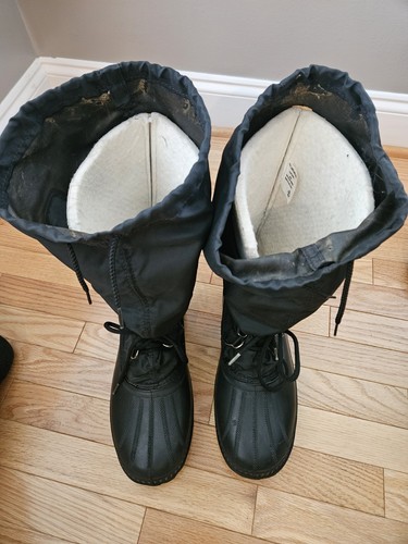 Sorel Mens SnowLion Winter Snow Boots With Liners 15" Tall Black Size 10 VGC - Picture 9 of 22