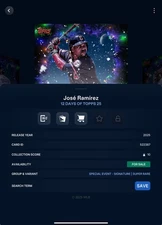 DIGITAL Topps Bunt 25 - 12 DAYS OF TOPPS Signature - JOSE RAMIREZ