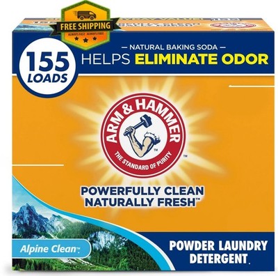 ARM & HAMMER Powder Laundry Detergent, Alpine Clean Scent, 9.56 lbs, 155 Loads