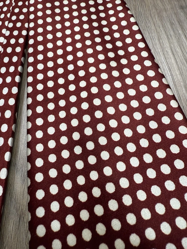 Bonita corbata de rayón rojo oscuro vintage de lunares atómicos Beau Brummel años 50 Foto 2 de 4