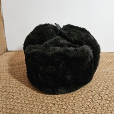 Russian Hat Black Fur With Ear Flaps