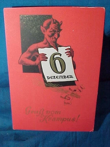 Early 20thc GREETINGS From KRAMPUS St Nicholas Day DEC 6 POSTCARD