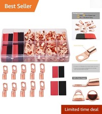 160Pcs Copper Wire Lugs Set with Heat Shrink Tubing - 10 Sizes Community