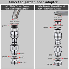 Kitchen Sink Faucet Quick Connector, Dishwasher Washer Snap Coupling Adapter,...