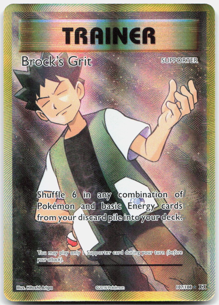 Brock's Grit (Full Art) Holo Ultra Rare XY - Evolutions 107/108 NM