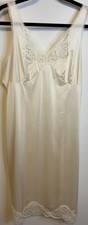 Vintage Wondermaid Ivory Nylon Slip Dress Lace Trim Festival Elegant