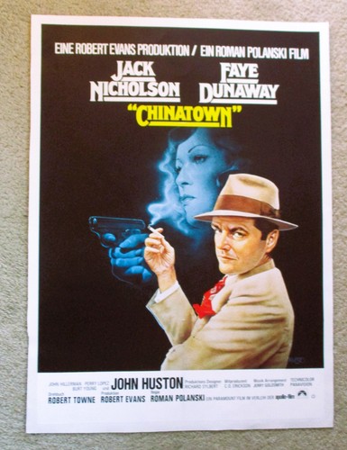 CHINATOWN ORIGINAL 1974 GERMAN A-1 POSTER LINEN JACK NICHOLSON AMSEL ART EX