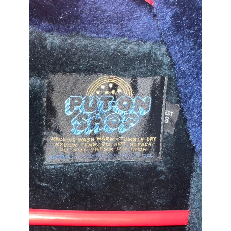 VTG Sears Put On Shop Coat Sz 8 Button up Liner Wool Chore Jacket 70s 60s Navy - Image 4 of 4