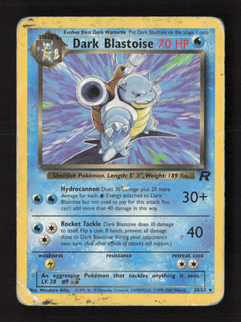 dark blastoise pokemon card value Pokemon Team Rocket Rare Dark Blastoise #20