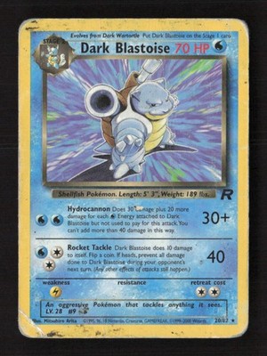 Dark Blastoise (20) Rare Unlimited Team Rocket 20/82 HP Pokémon TCG