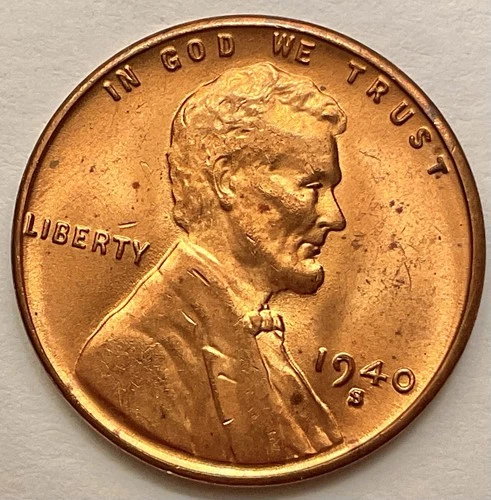 1940-S  Choice Uncirculated BU Red RD - Lincoln Wheat Cent ~ B778