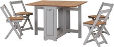 Seconique Santos Butterfly Dining Set in Grey/Distressed Waxed Pine