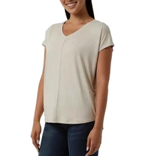 32 Degrees Cool Women's Soft Luxe Short Sleeve V-Neck Tee, Tan, XXL