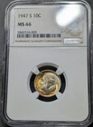 1947-S Roosevelt Dime Ngc MS/66 Awesome Eye Appeal And Clean Surfaces