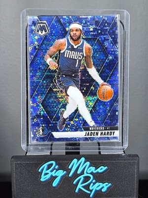 Jaden Hardy 2024-25 Panini Mosaic 08/35 Blue Camo Disco Mavericks #99