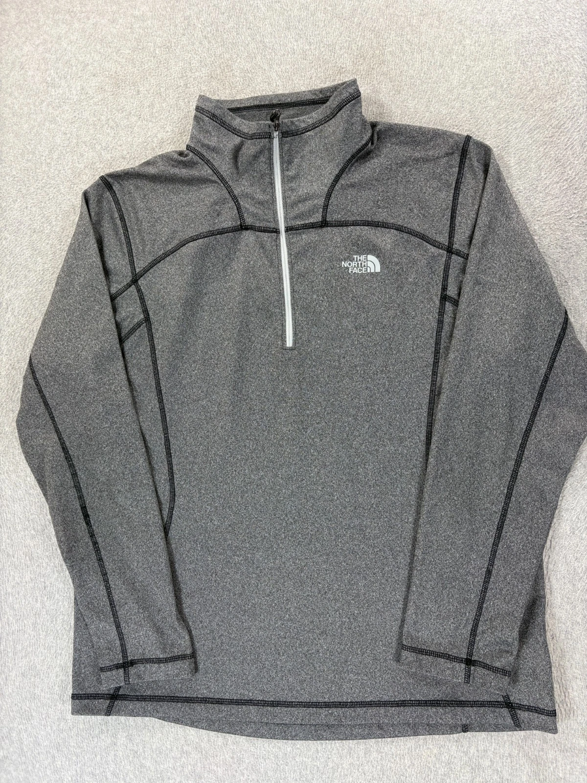 The North Face 1/4 Zip Performance Athletic Pullover Shirt (Men's Large) Gray