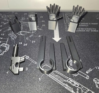 3D Printed Upgrades Shoulder Filler Fixed Hands & Gun For Transformers G1 Whirl