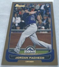 2012 Bowman Baseball Jordan Pacheco Colorado Rockies Gold Parallel Rookie #195