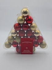 Wondershop 24ct Shatter-Resistant Ornaments Red Gold Christmas Tree Decor Set
