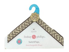 Lindsay Phillips Waynette M SwitchFlops Interchangeable Straps  Neutral/Gold NEW