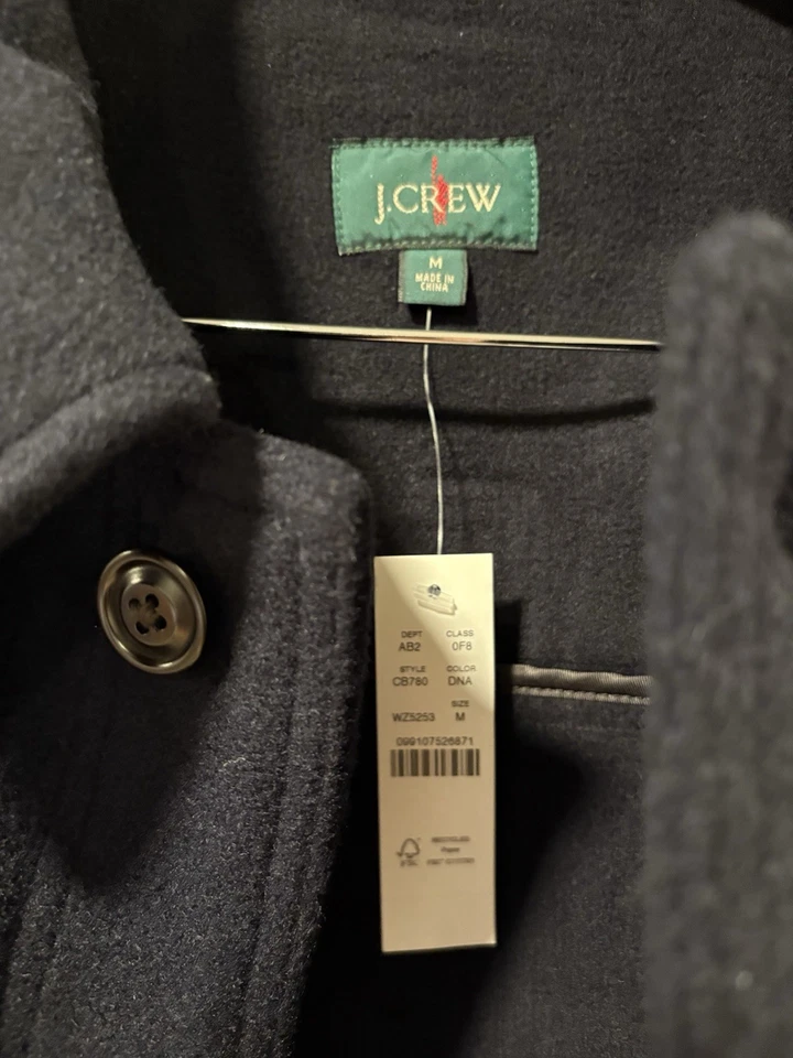 J. Crew Navy Blue Cruiser Jacket Mackinaw Double Faced Wool Oarsman Men's M NWT - Image 4 of 4