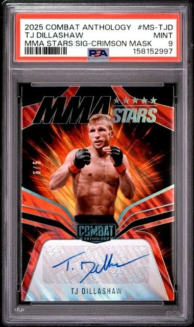 2025 Panini Combat Anthology #MS-TJD TJ DILLASHAW MMA Stars Auto Red 5/5 PSA 9