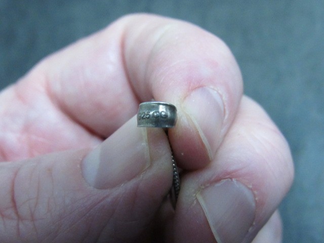 Solid Sterling Silver  Yin Yang Design Circle Pen… - image 6